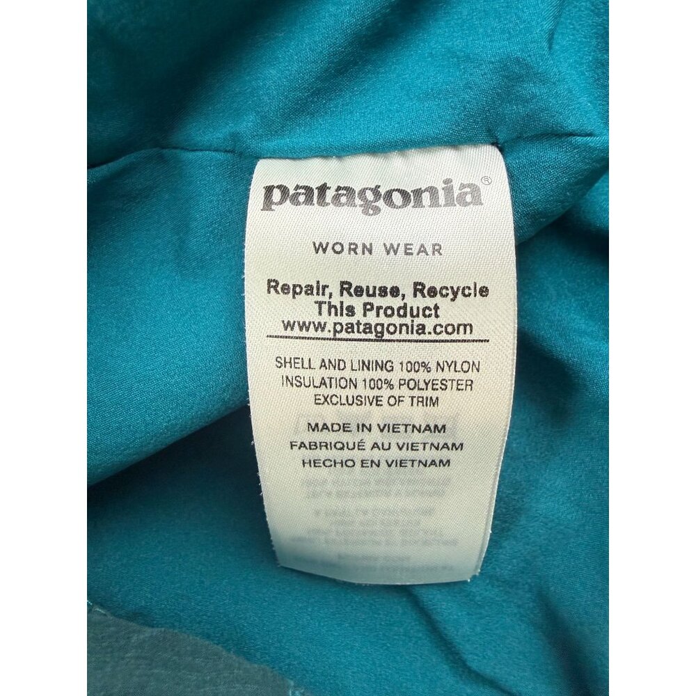 PATAGONIA NANO-AIR HOODY Full Zip Womens Jacket Camouflage Hood Elwha Blue S - Picture 5 of 7